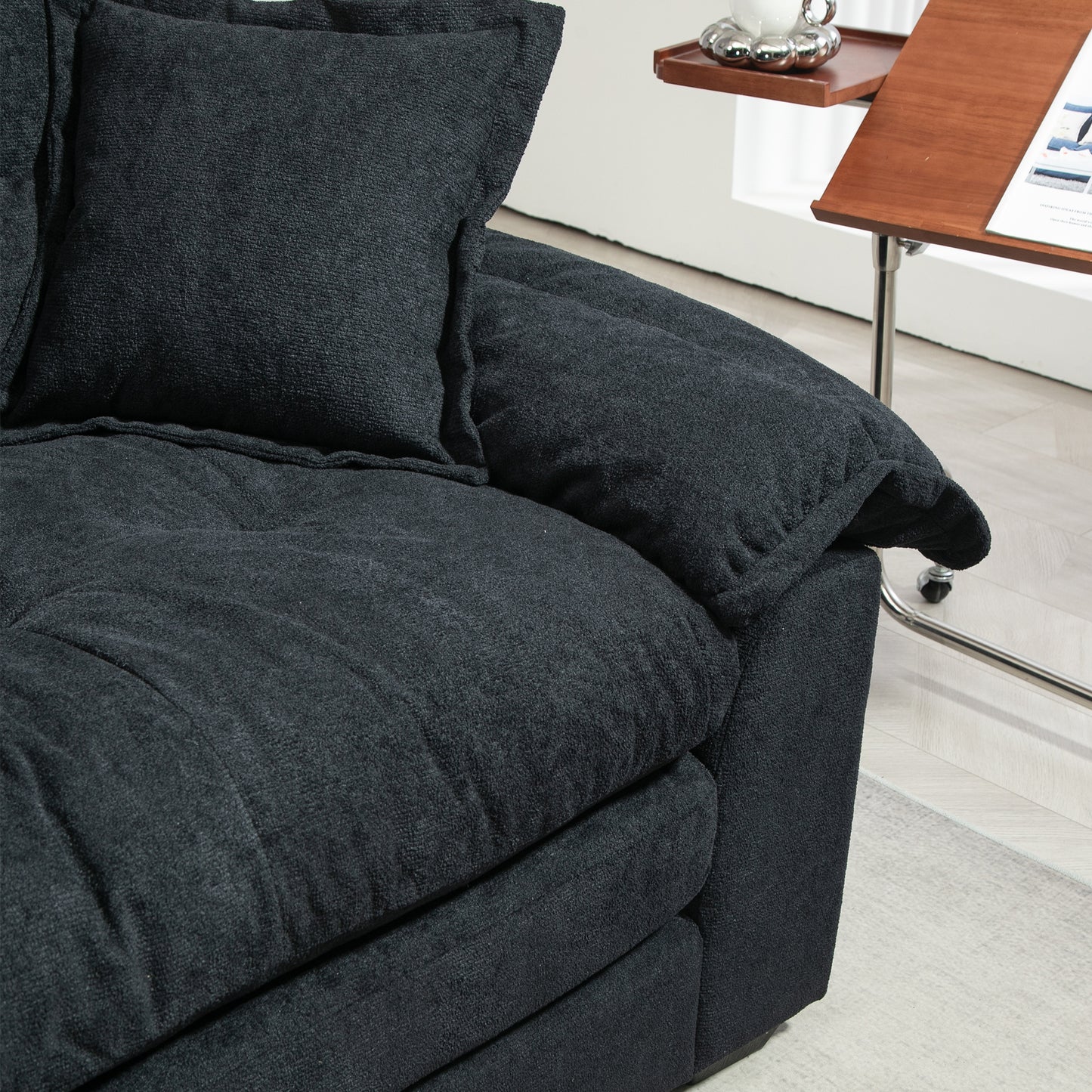 84 - Inch Chenille Loveseat: Deep Seat, Memory Foam for Living Room 4 Colors