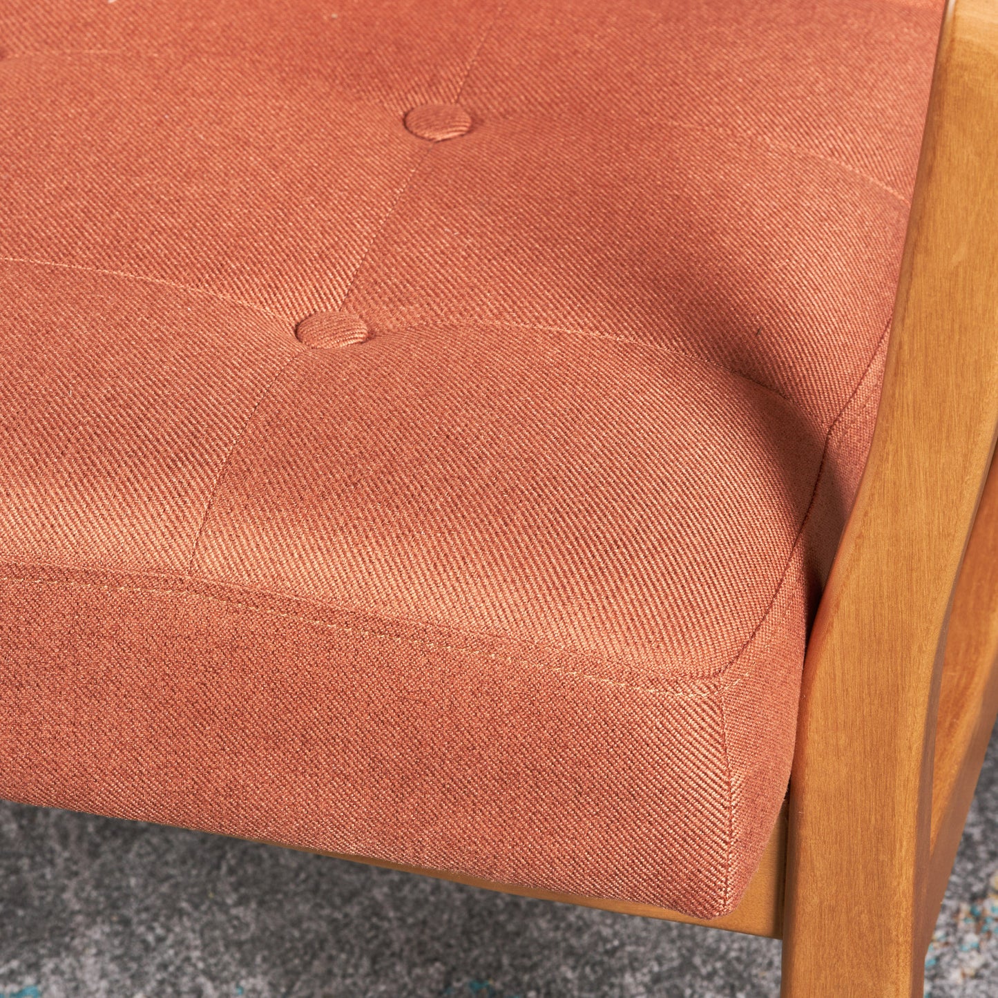 Plush Button - Tufted Armchair: Mid - Century Modern for Living & Bedroom