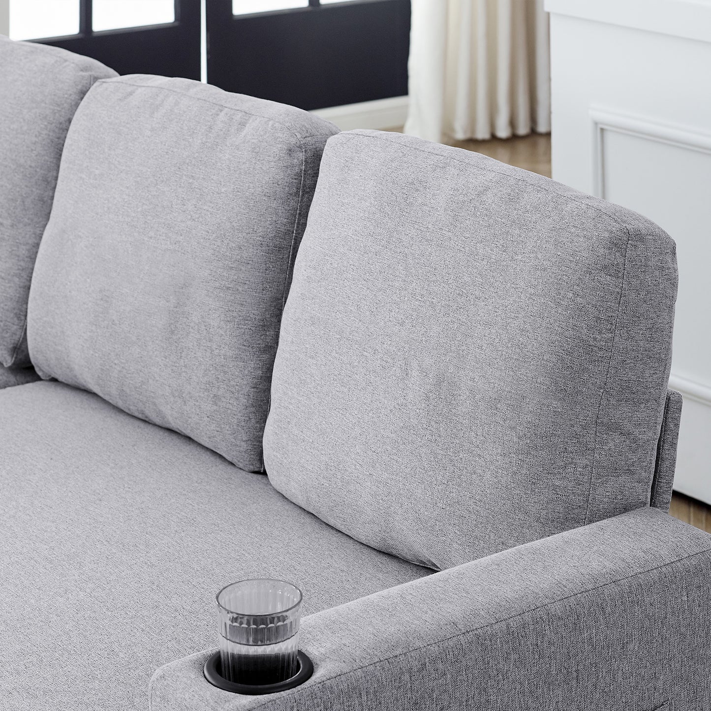 L-Shaped Combo Sofa Bed Reversible Sleeper Combo Sofa with Pullout Bed