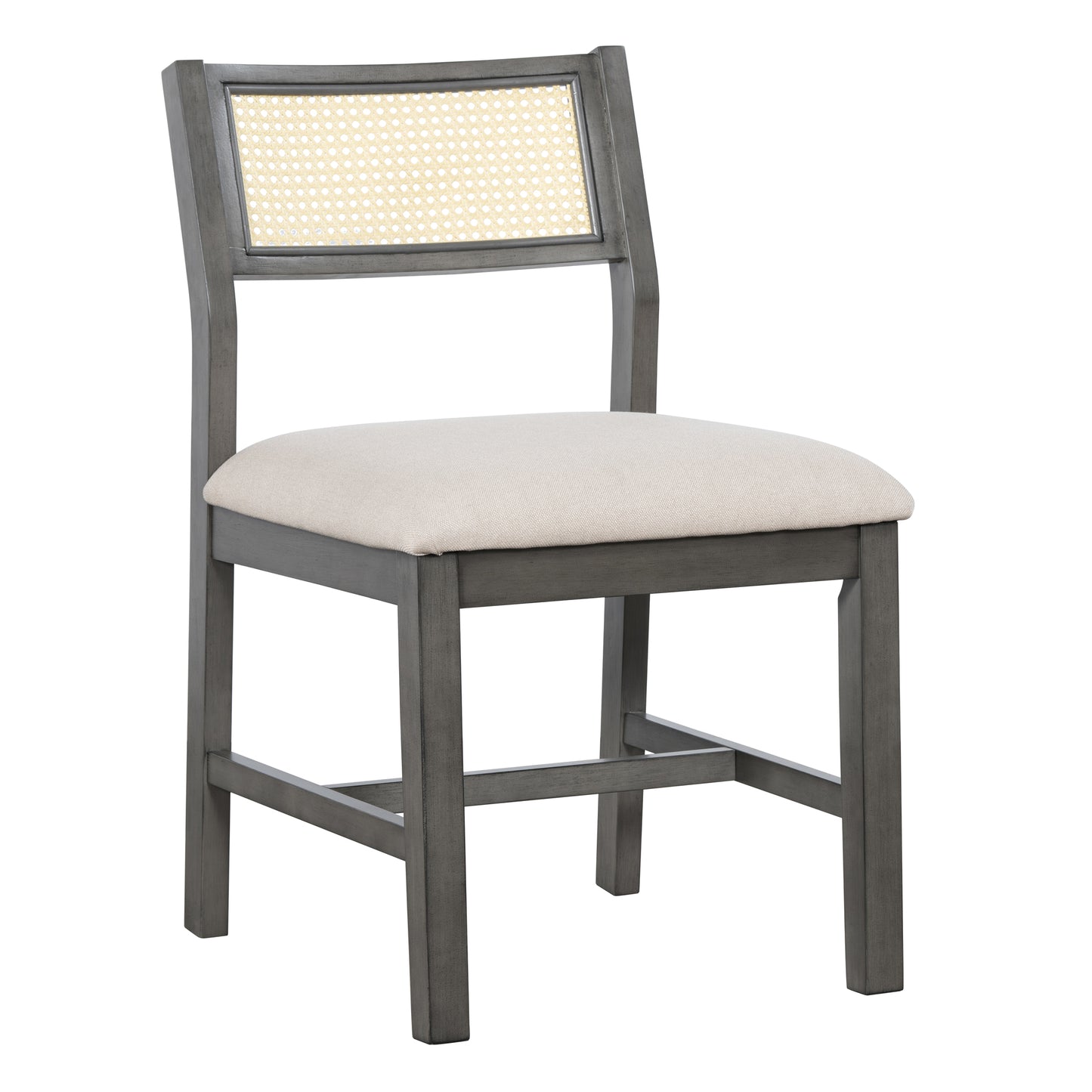 6-piece Retro Farmhouse Style Dining Set With 1 Rectangular Table 4 Upholstered Chairs 1 Bench