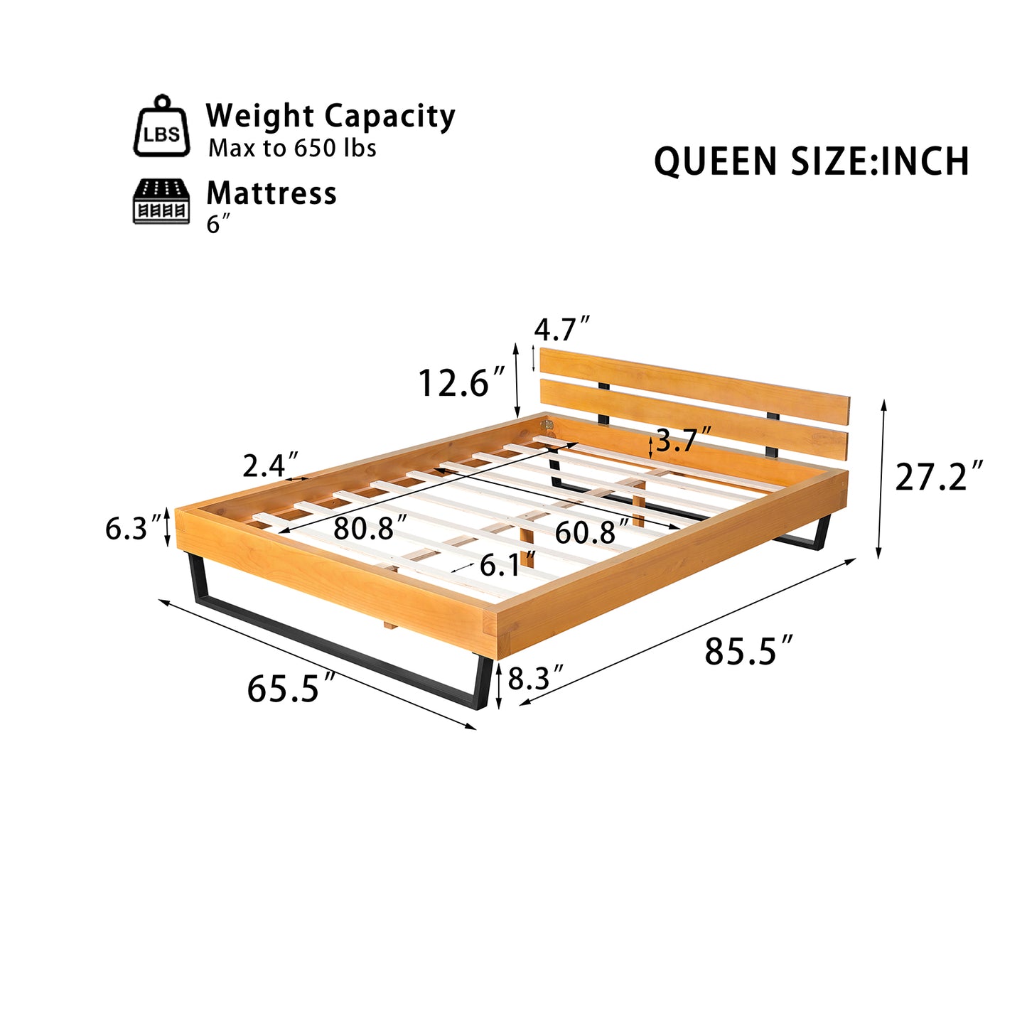 PINE WOOD BED FRAME Queensize And Kingsize