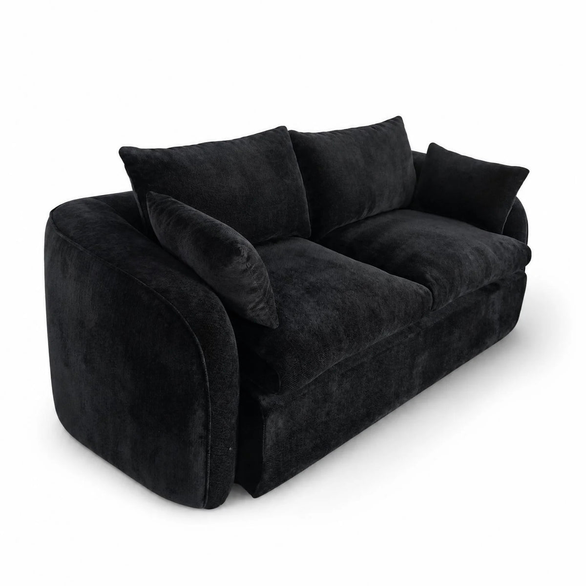 Fully Sponge Compressed Sectional Sofa – High Resilience Foam, White Chenille, Modular Loveseat/ L-Shaped Sofa