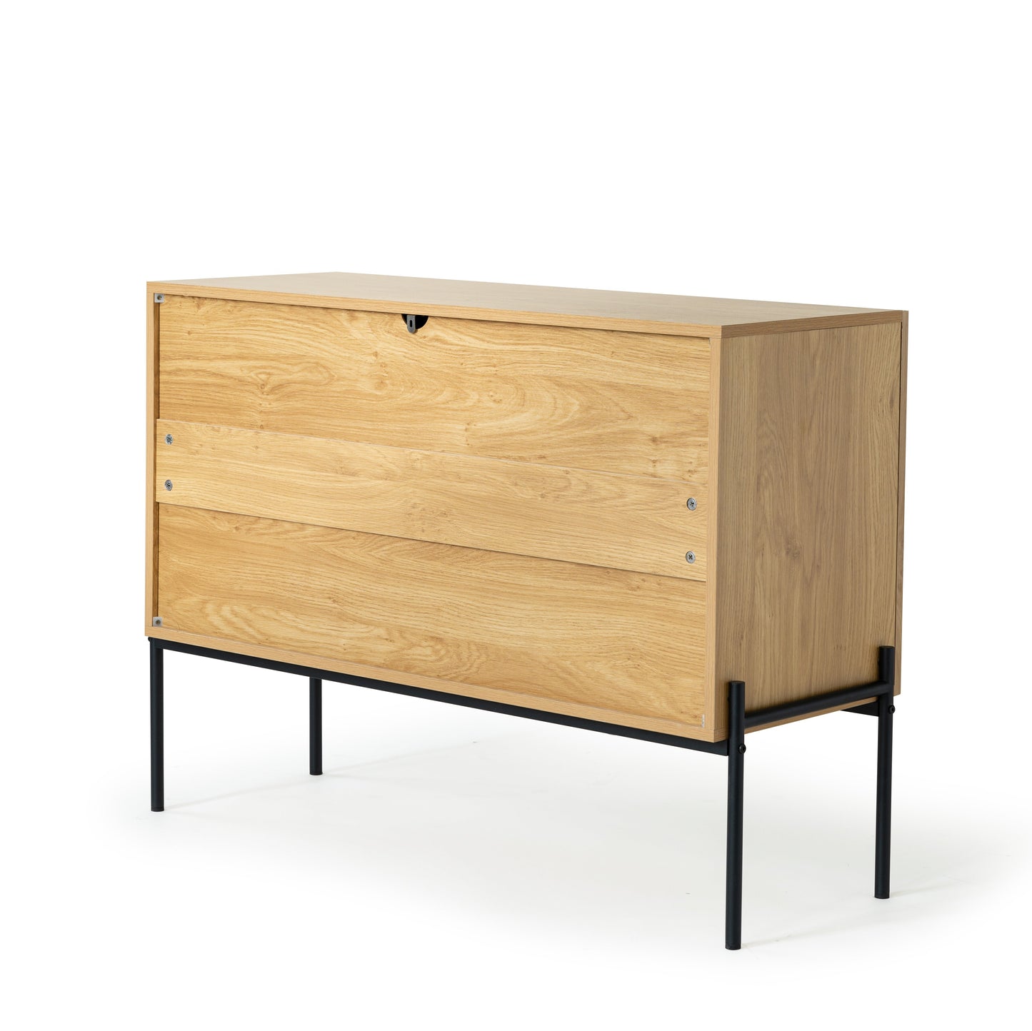 Multifunctional 2-Door Grooved Storage Cabinet for Living & Dining