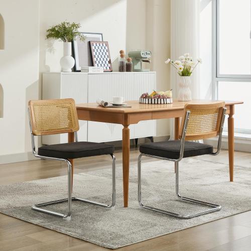 Mid Century Modern Dining Chairs Set of 2 Velvet 3 Colors