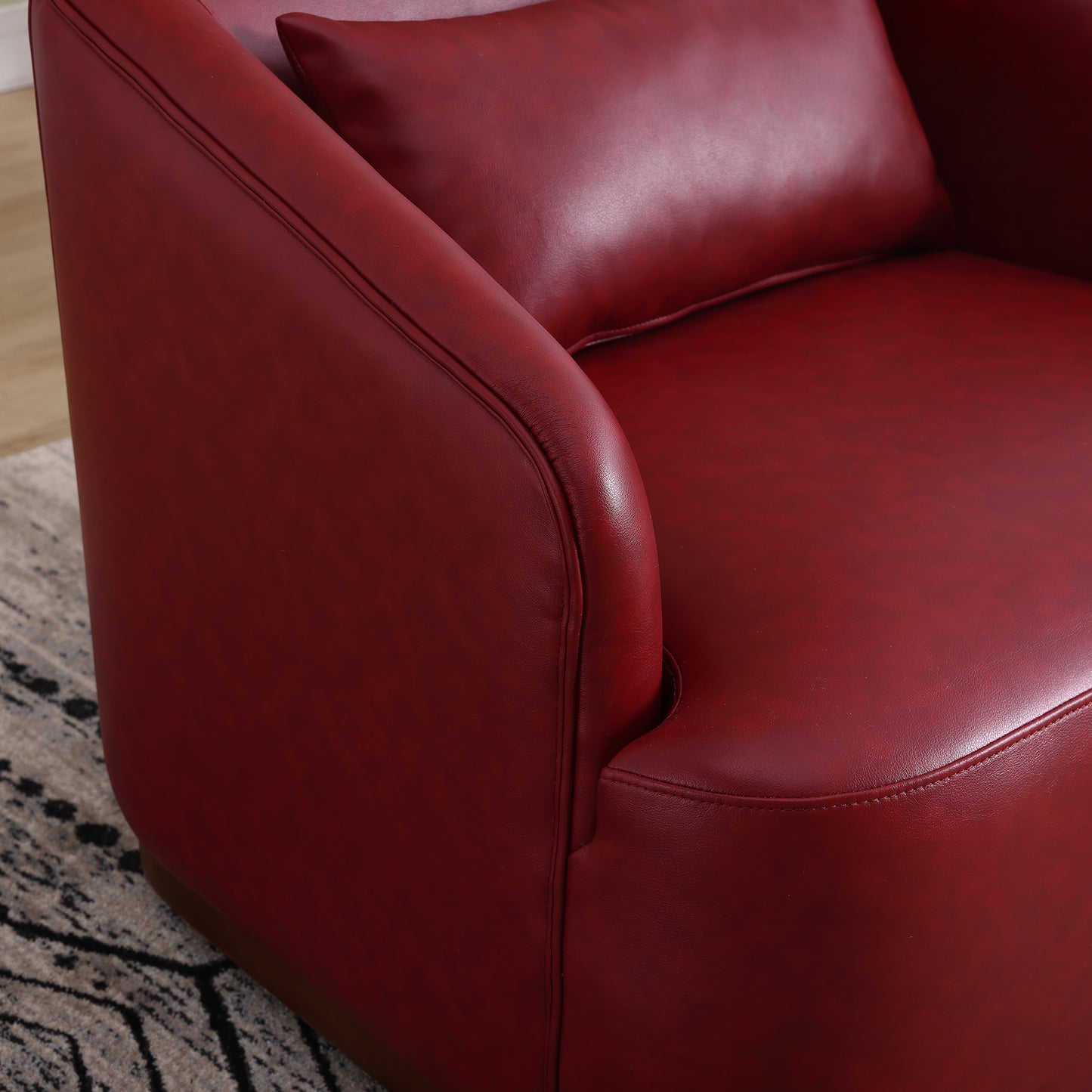 Comfy Round Accent Sofa: 360 - Degree Swivel Barrel Chair for Bedroom, Lounge, Hotel & Office