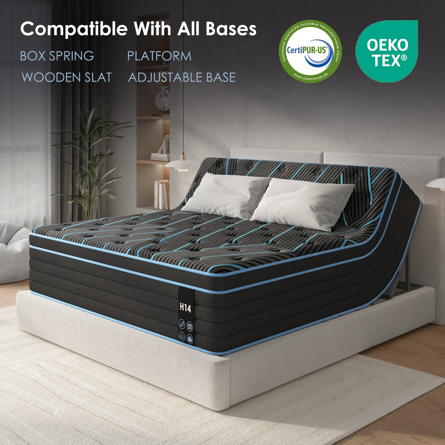 Hybrid Mattress, Individually Pocketed Innerspring, Medium Firm