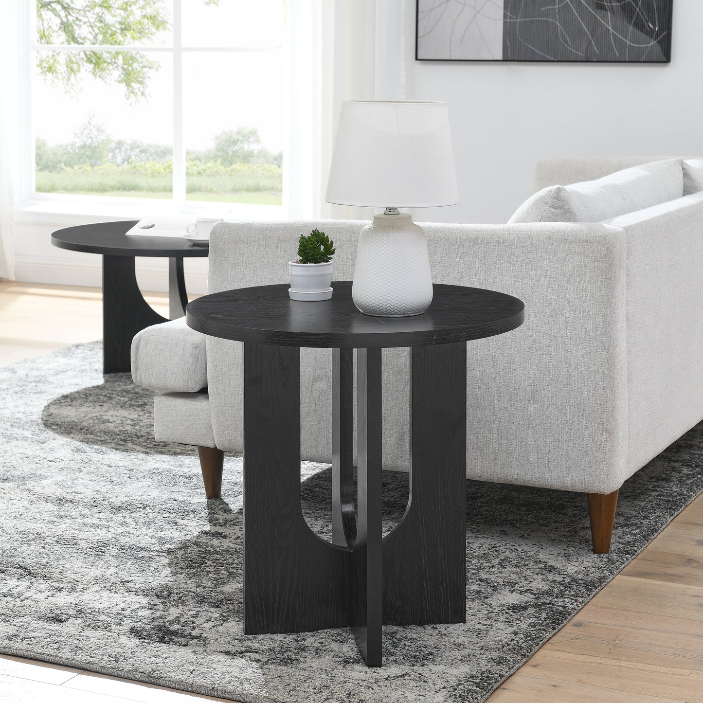 Modern minimalist Nordic style coffee table and size table