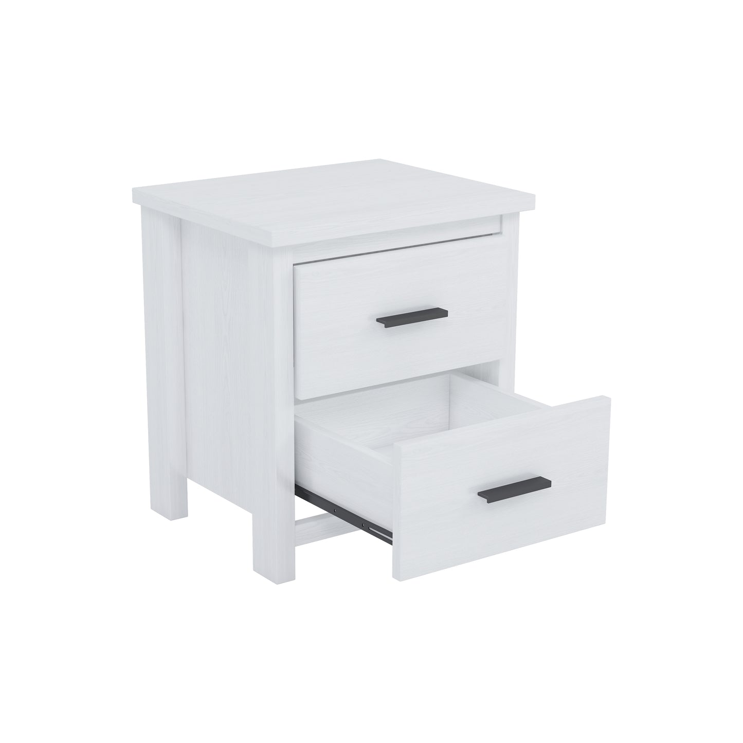 Vintage Two Drawer Wooden Nightstand, Simple and Generous, Large Storage Space