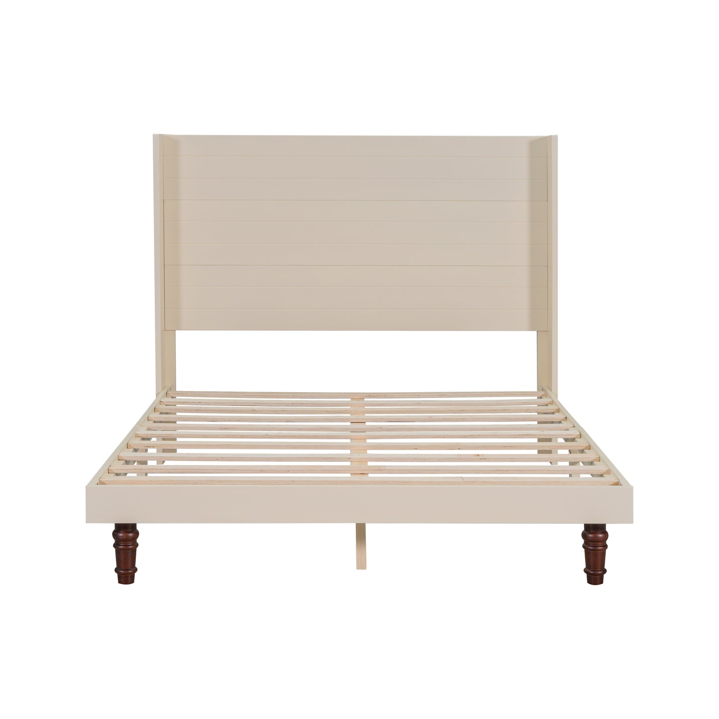 Stylish High Headboard Bed - 54" High, Quality Comfort 2 Color