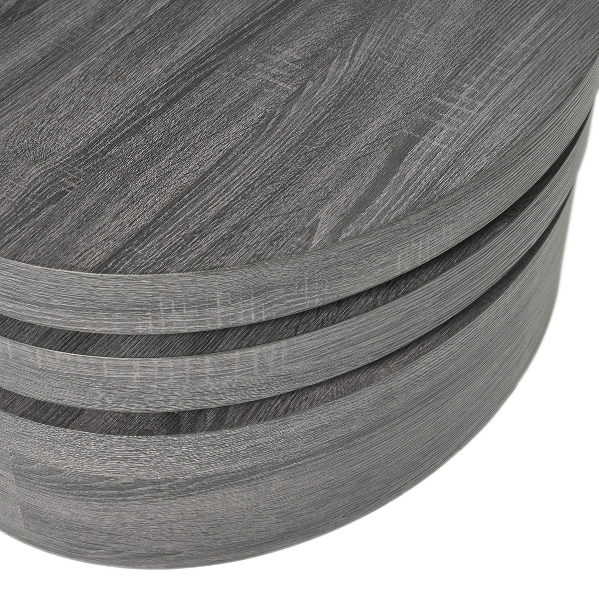 Modernesque Rotating Coffee Table – Oval Mod Coffee Table with 3 Surfaces, Matte Black