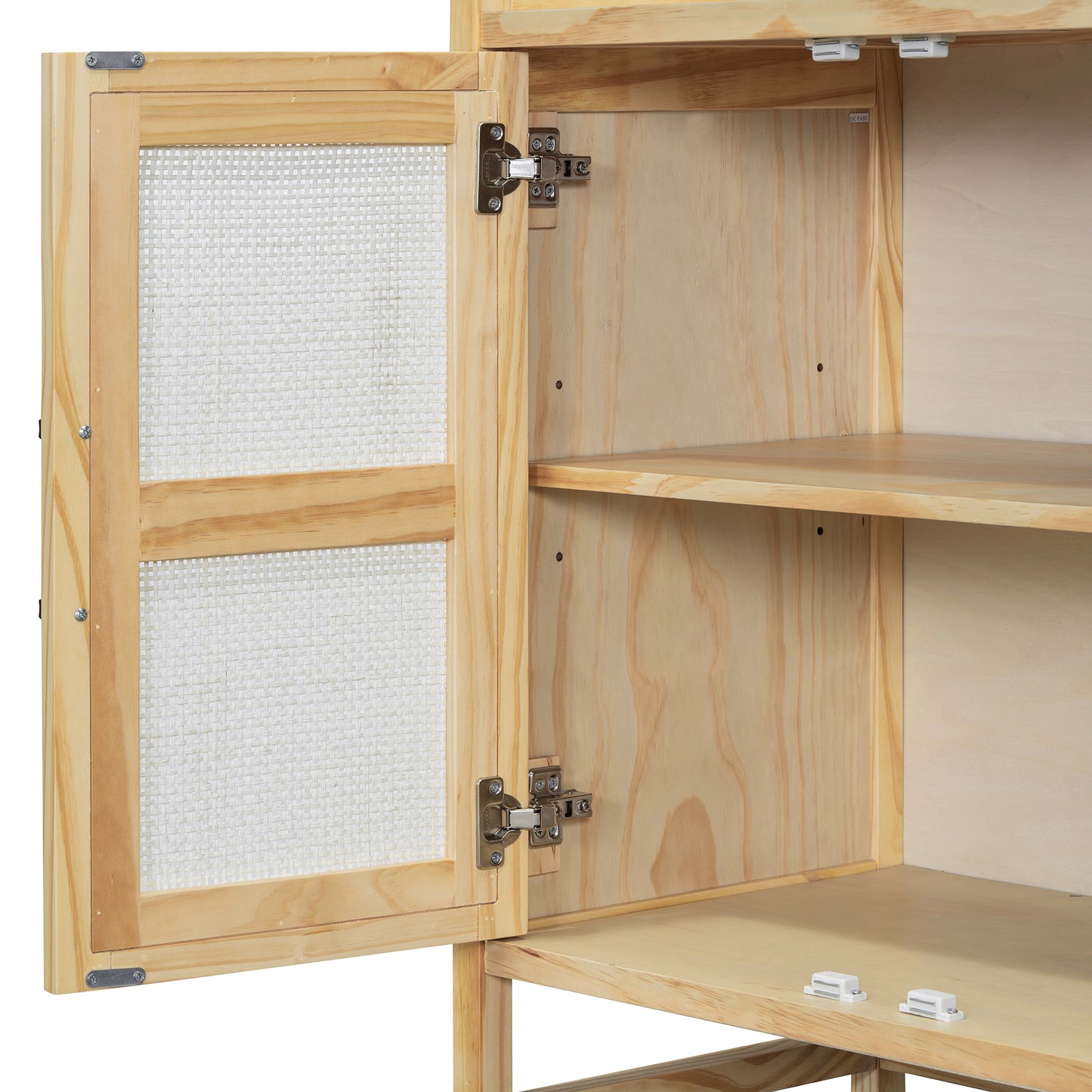 Sideboard Storage Cabinet - Rustic, Rattan Door Design