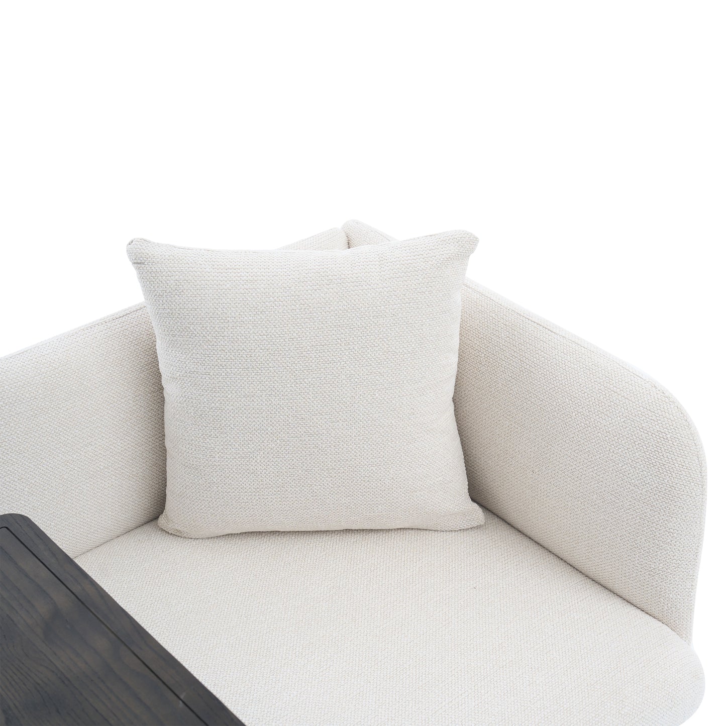 Lounge Relaxing Chair with Small Table and Back Pillow | Modern Upholstered Chair, Metal Legs, Side Pockets – 6 Colors