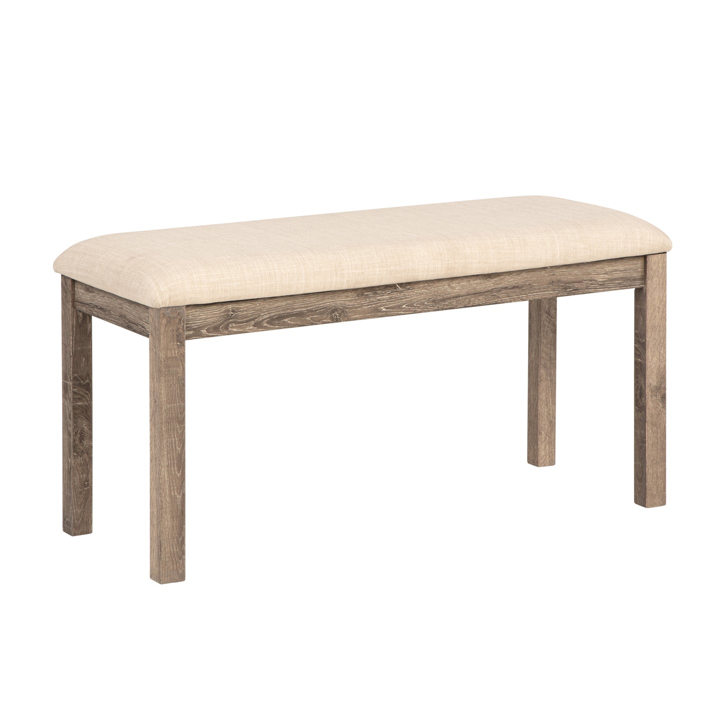 Kitchen Dining Table Set for 6: 6 - Piece, Wooden, with Upholstered Chairs and Bench Brown