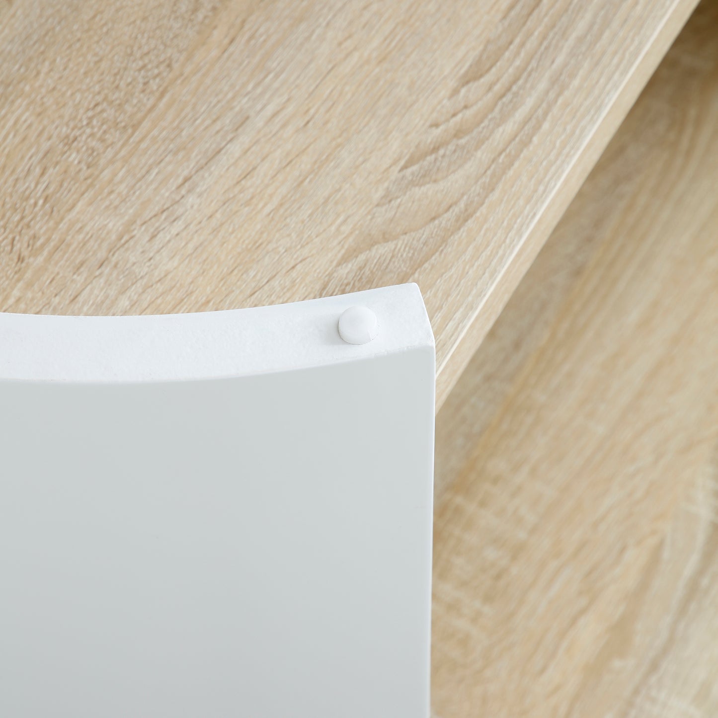 3 - Table Set: 31" Round Coffee Table for Living Room, 2 - Tier Rustic Wood with Storage Shelf