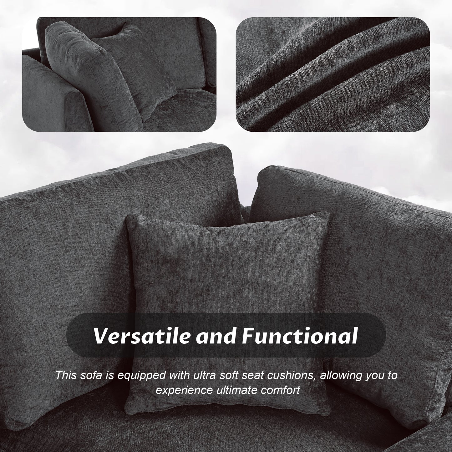 5-Seater Sectional Sofa - Upholstered, Storage Ottoman