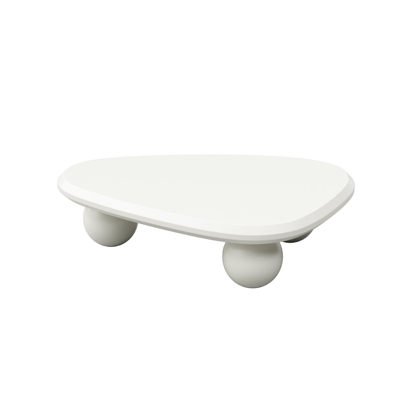 Cloud - Shaped Coffee Table: 3 - Ball Legs, Ideal for Small Living Room Spaces