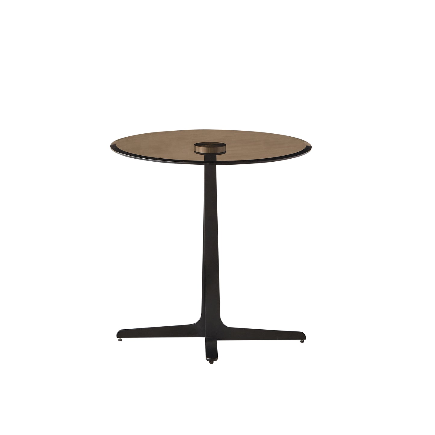 End Table Glass Top Side/End Drink Table - Tall Modern Round Accent Metal Nightstand Furniture for Living Room, Dorm, Home Office, and Bedroom