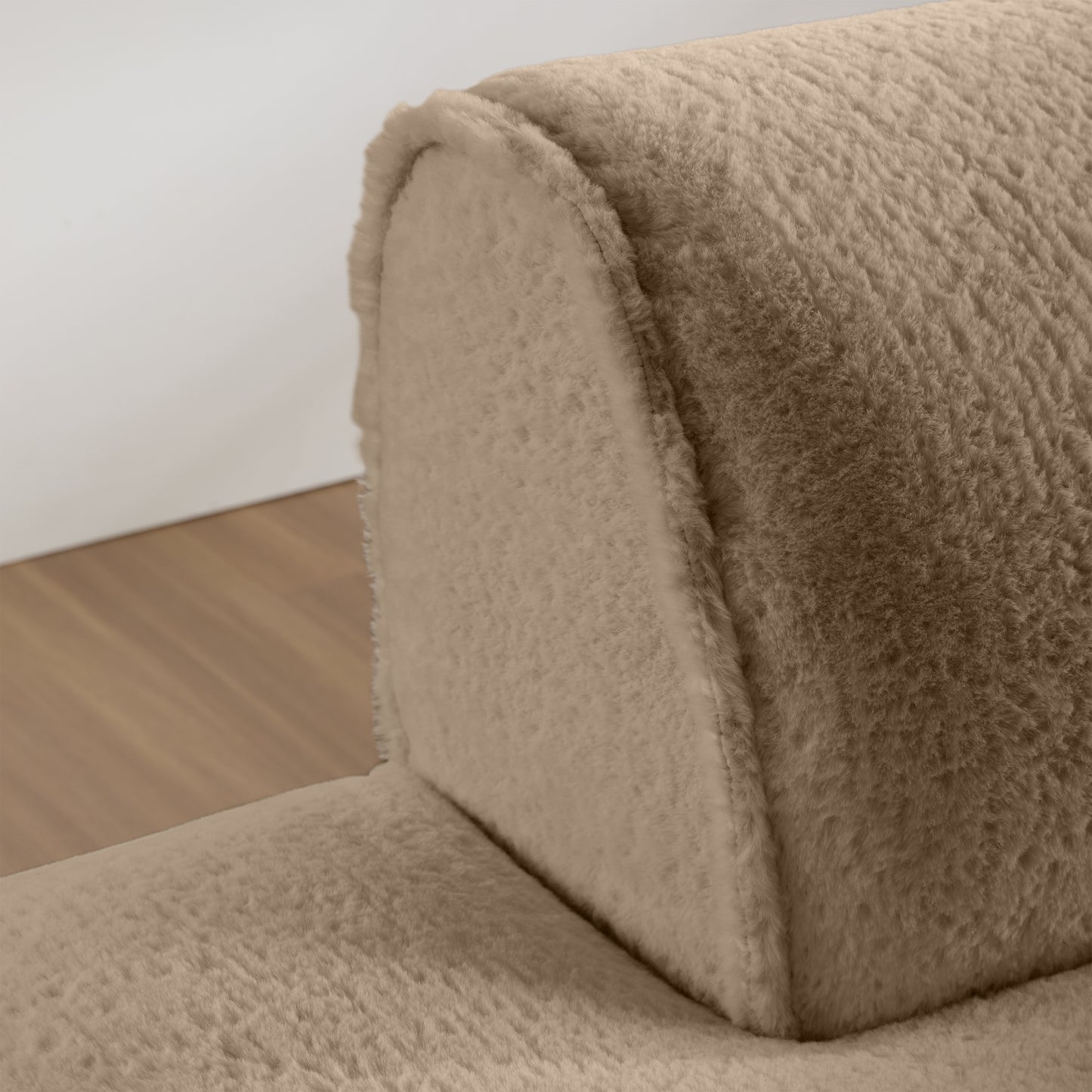 Plush Fabric Oversized Modular Sofa Bed,Single lounge chair without armrests