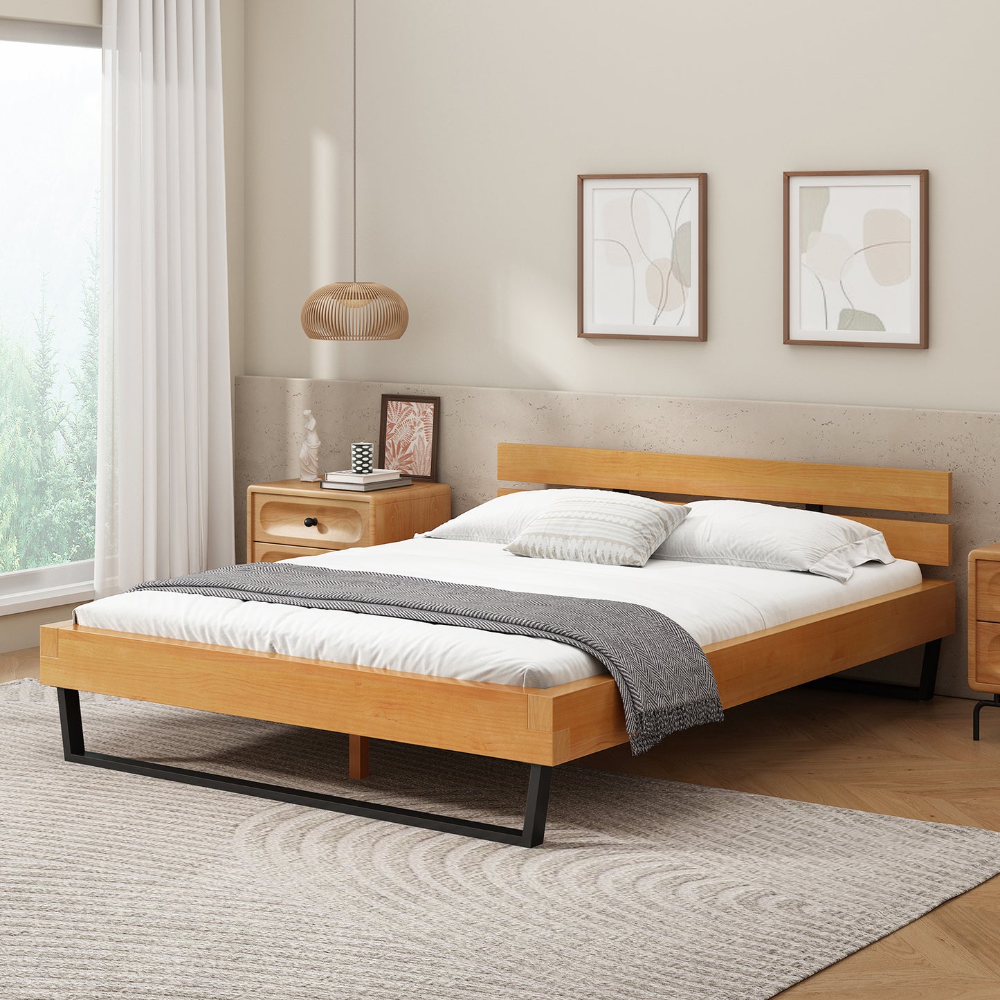 PINE WOOD BED FRAME Queensize And Kingsize