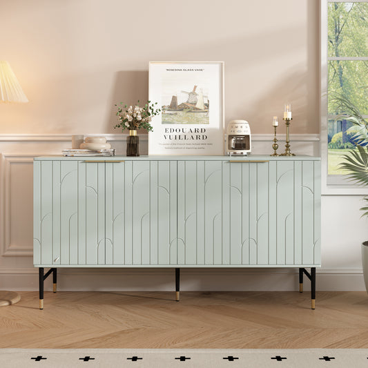 Modern 4-Door Sideboard Buffet Cabinet - Gray for Living Room