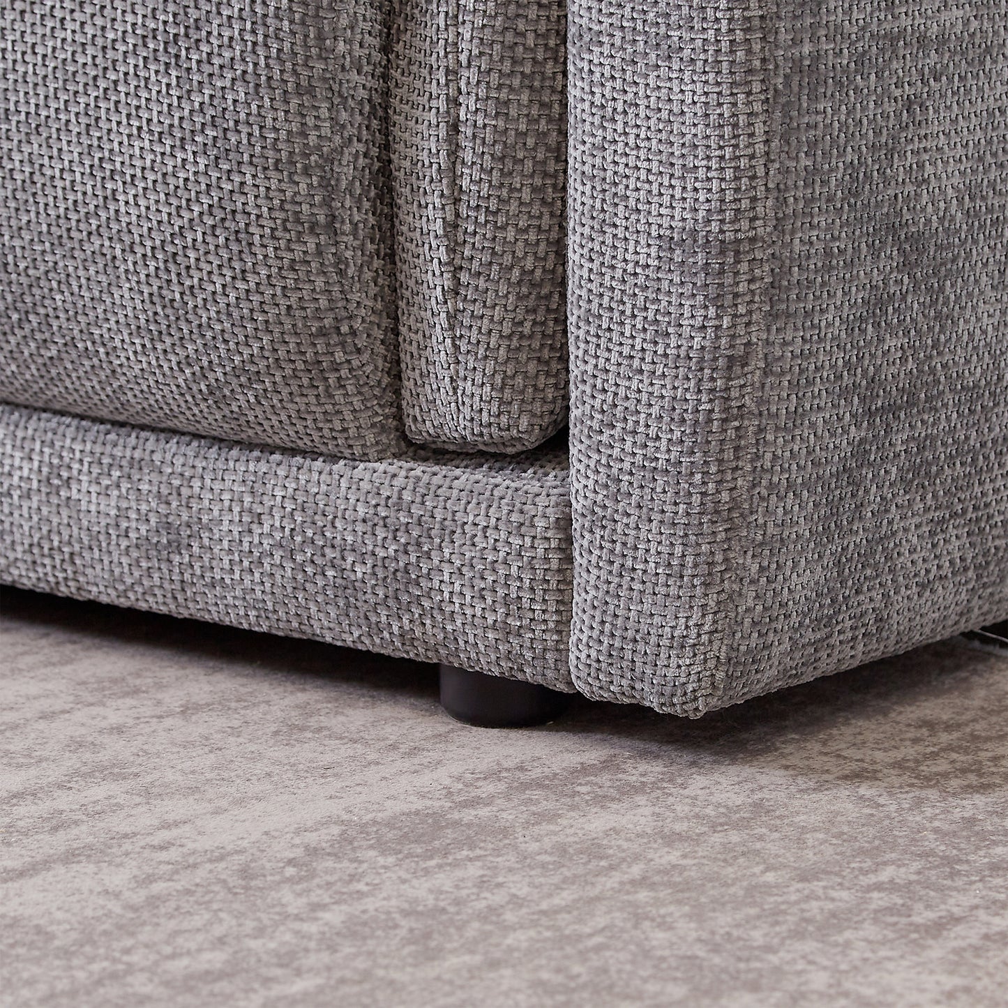 3-seater sofa with unique design and soft arm pillows Contemporary style linen sofa with 3 comfortable cushions with 2 pillows