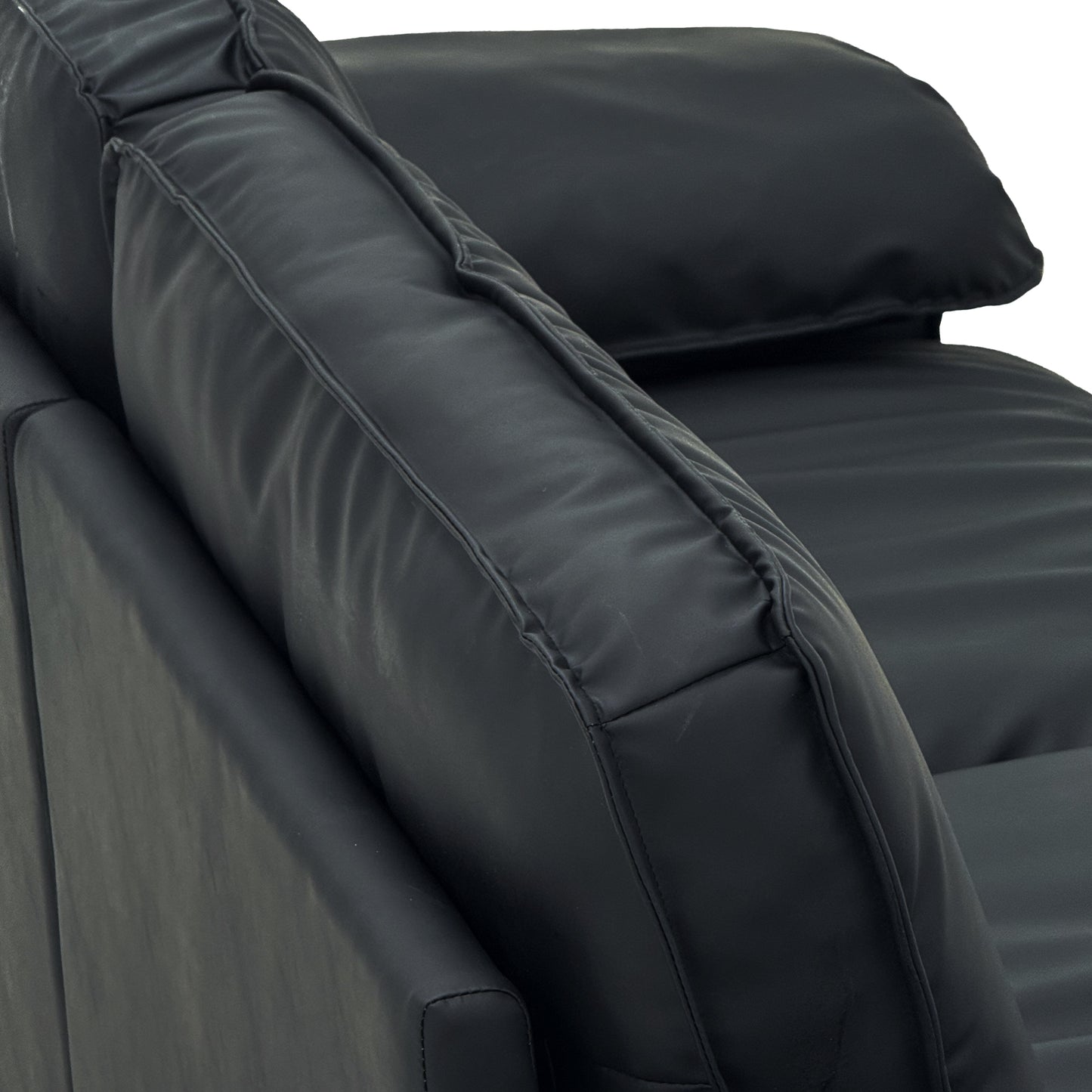 Brown Faux Leather Storage Sofa, 2-Seater Couch with Hidden Compartment for Small Spaces