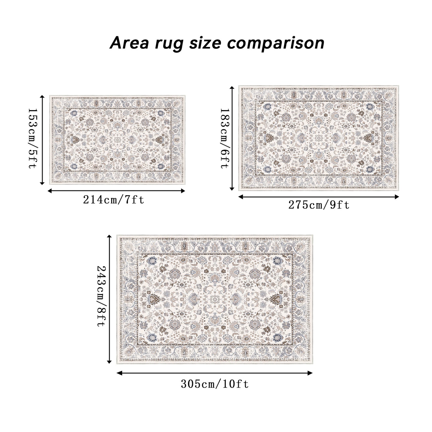 Area Rug Vintage Bohemia Non-slip Washable Rug