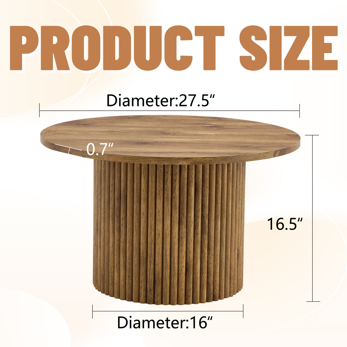 Modern Circular Coffee Table in MDF with 27.5 - Inch Diameter and Cylindrical Legs: A Home Decor Focal Point