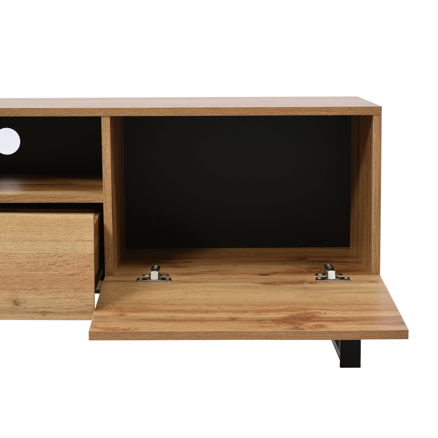 TV Stand with Drop Down Door - Up to 85" TVs, 2 Cabinets