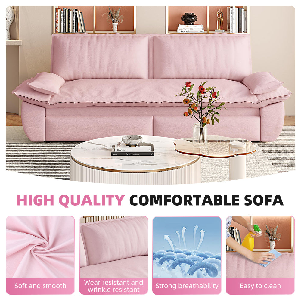 Queen Pull Out Sofa Bed,3-in-1 Convertible Sleeper Sofa,Multi-Functional Velvet Loveseat Bed