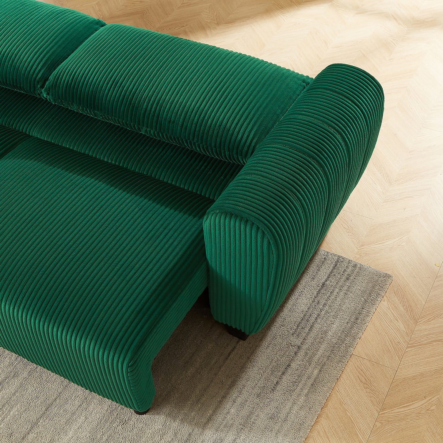 Corduroy Upholstered 3 Seat Sofa Couch,2-in-1 Convertible Sleeper Sofa