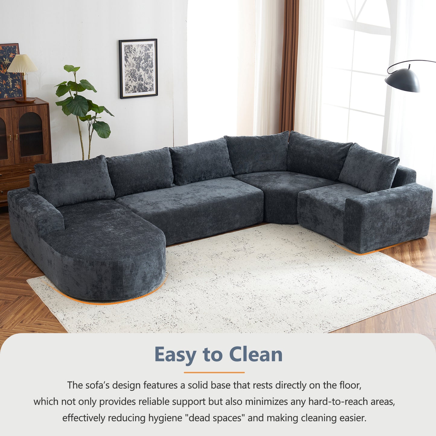 Oversized Cloud Sofa - 141.7", U-Shaped for Living Room