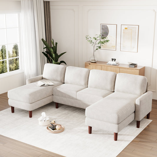 Living Room Sofa - U-Shape, Sponge-Filled, Versatile