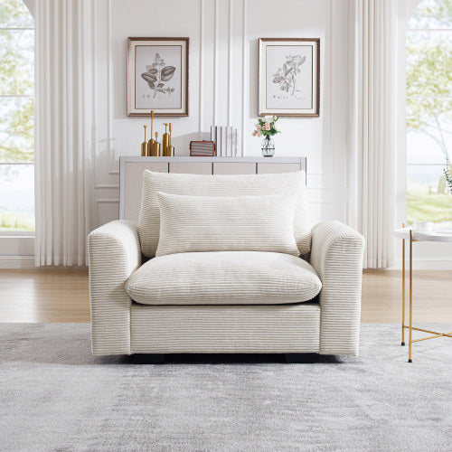 Corduroy Deep Seat Accent Chair & Loveseat Sofa & 3 Seaters & 4 Seaters Couches – Modular Sofa Collection