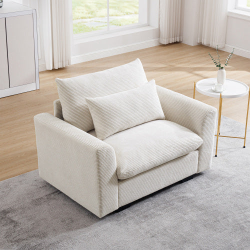 Corduroy Deep Seat Accent Chair & Loveseat Sofa & 3 Seaters & 4 Seaters Couches – Modular Sofa Collection