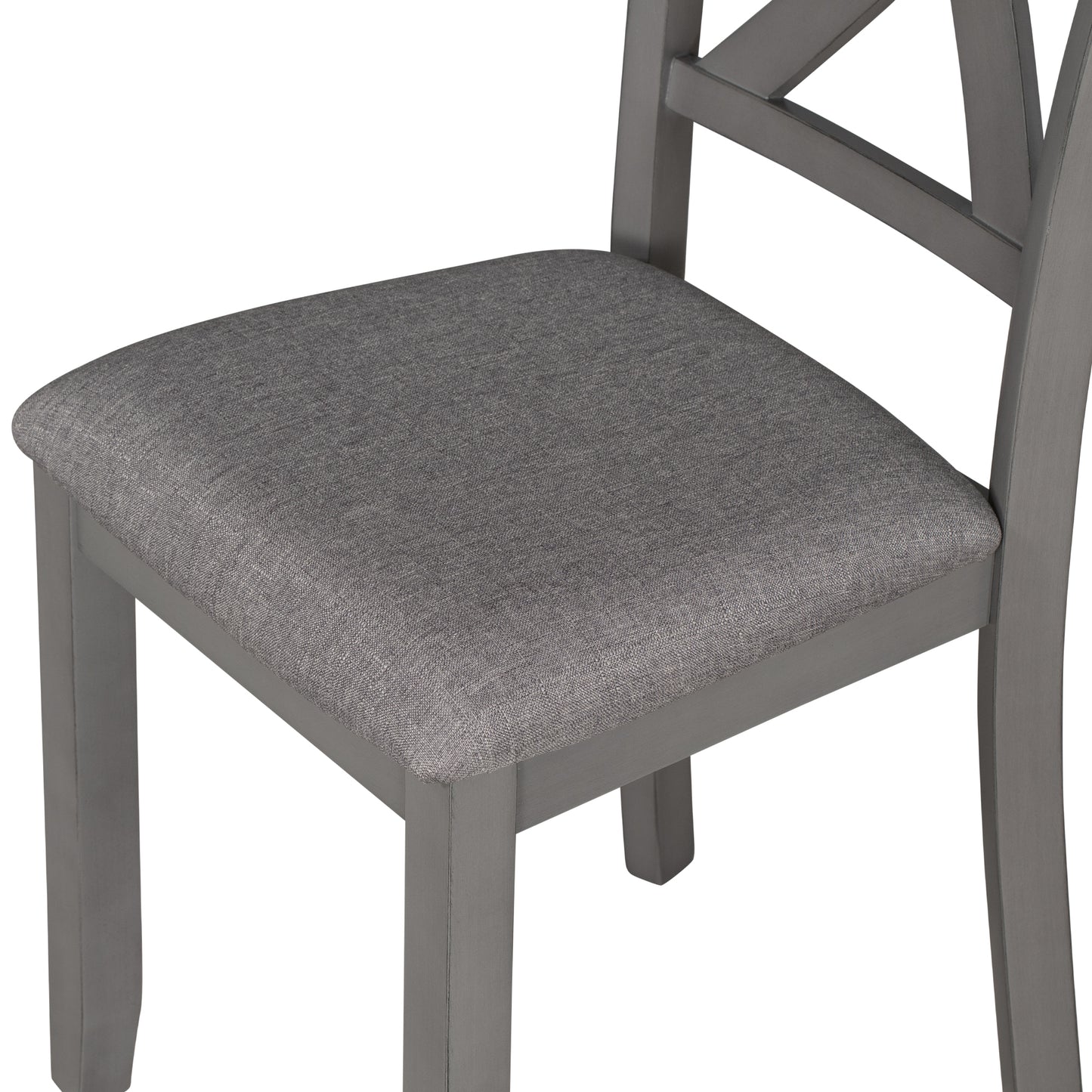 6-Piece Dining Table Set With  1 Wooden Rectangular Dining Table 4 Fabric Chairs 1 Bench