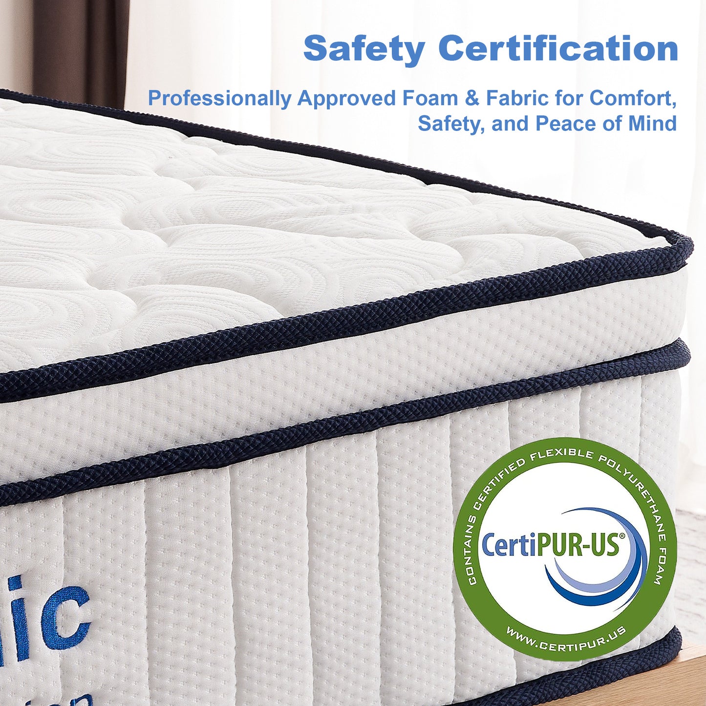 Medium Firm Mattress, Memory Foam with Pocket Springs for Back Pain Relief & Pressure Relief, Cooling Antibacterial Cover, CertiPUR-US Certified