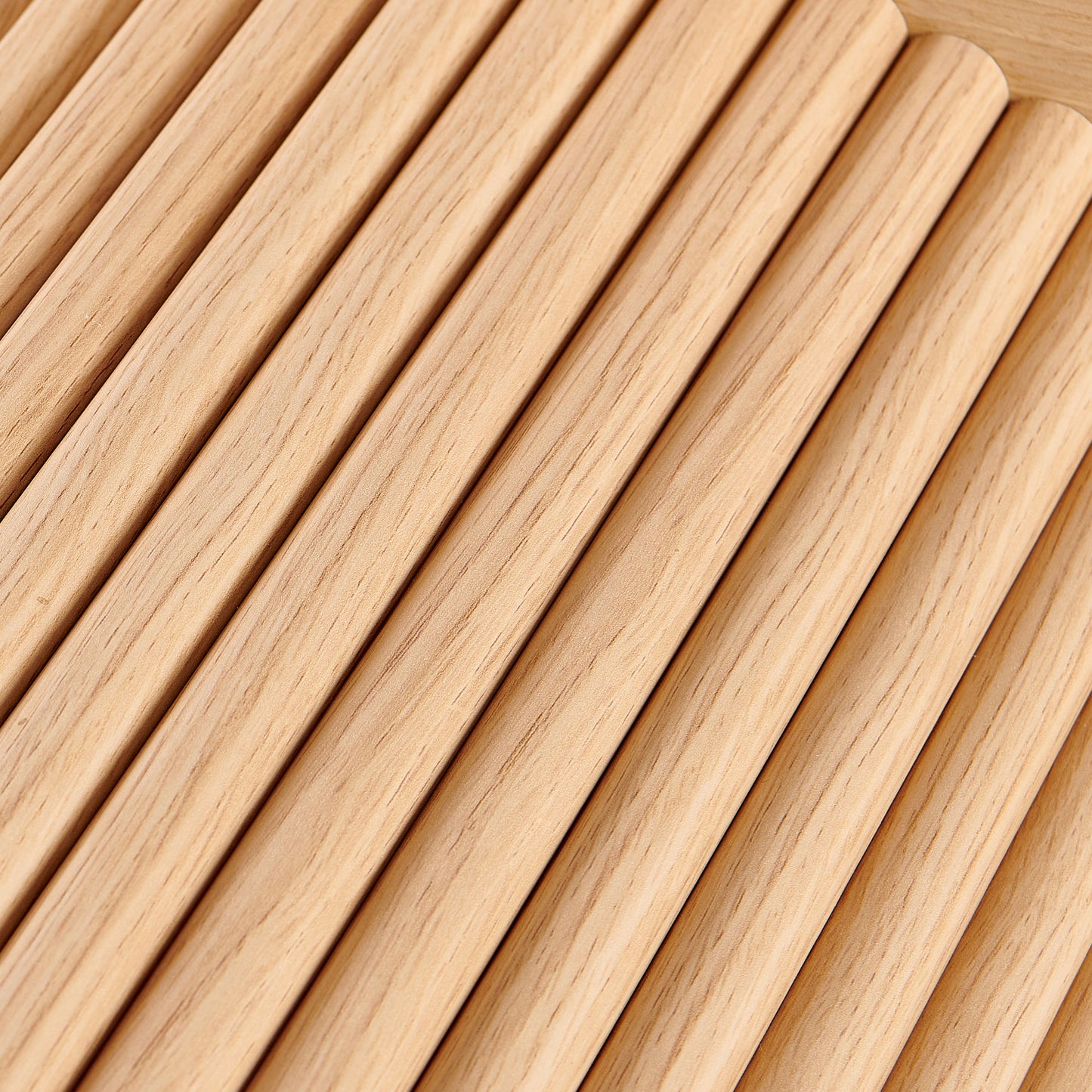 Round Dining Tables with Wood Strip Base Wood Veneer Tabletop 4 Colors