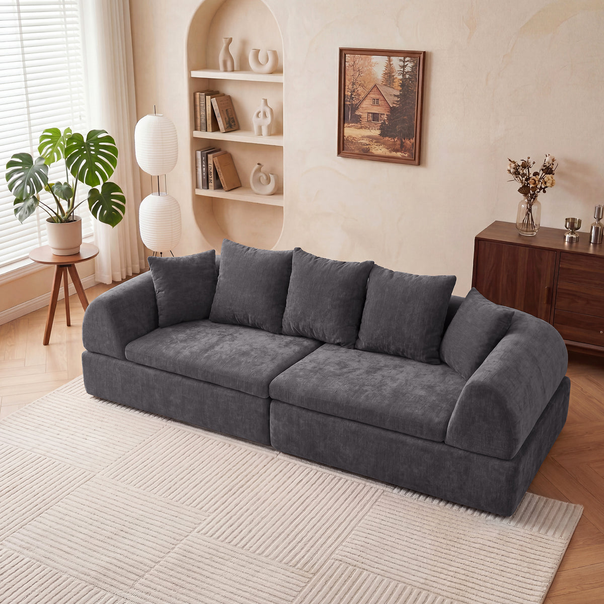 Cloud Modular Sectional Sofa – Boneless Couch, Deep Fluffy Seat, No Assembly Required
