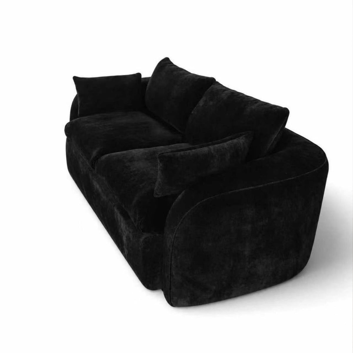 Fully Sponge Compressed Sectional Sofa – High Resilience Foam, White Chenille, Modular Loveseat/ L-Shaped Sofa