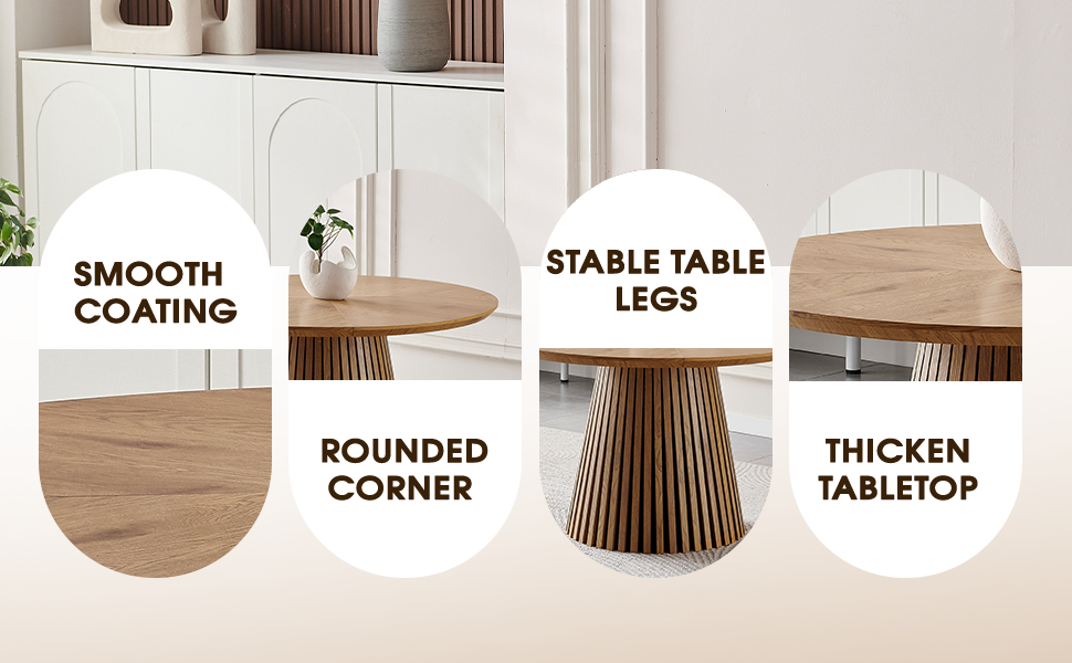 Modern round kitchen wooden dining table