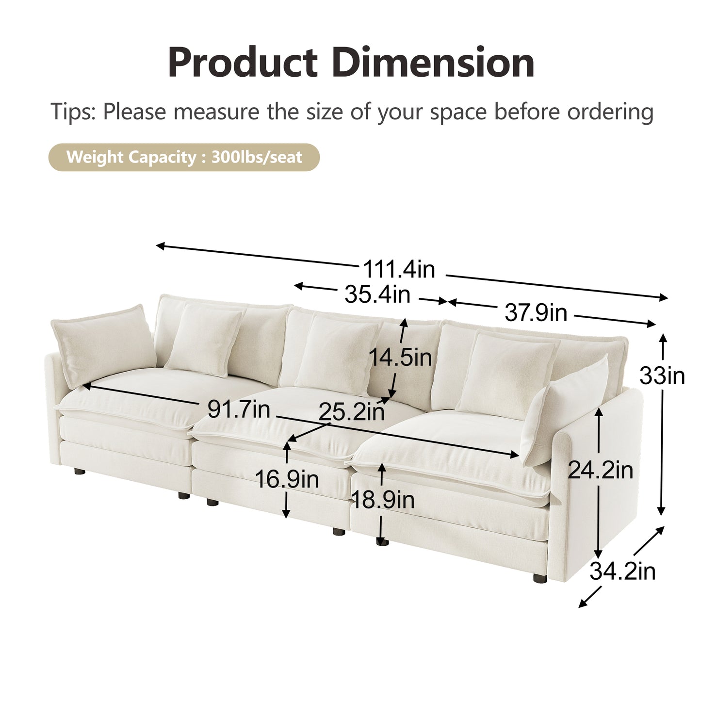 Sectional Sofa with Reversible Footrest – 2-4 Seater Convertible Corner Couch with 1-2 Ottomans, Modern Minimalist Chenille Sofa