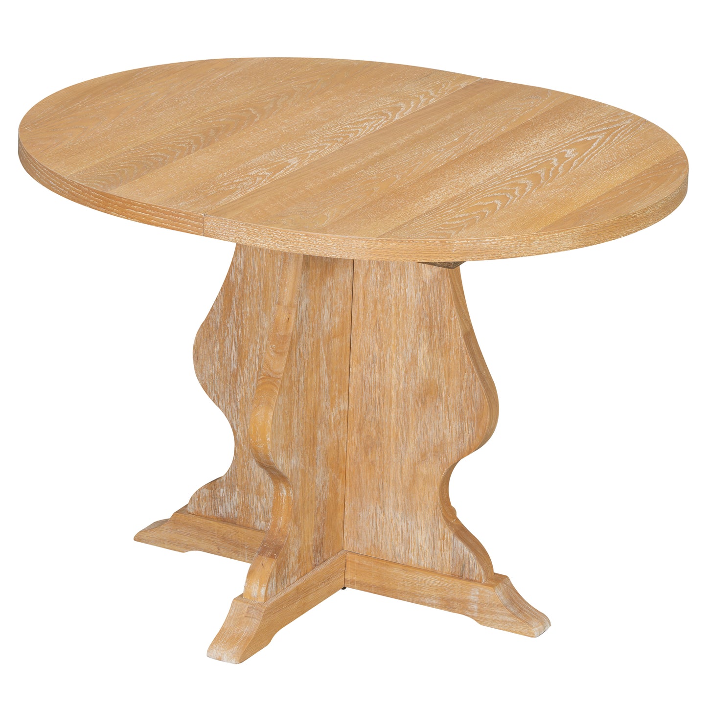 5-Piece Dining Table Set with 4 Upholstered Chairs – Extendable Wood Table with 15.7" Leaf