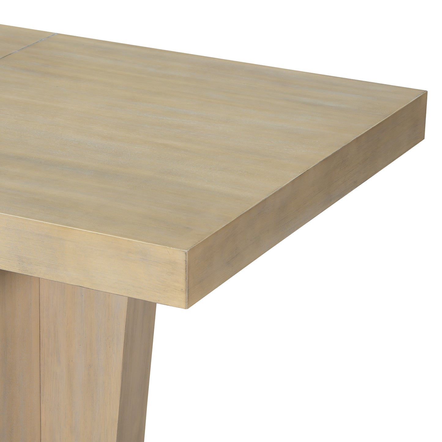 Extendable Wood Dining Table Set for 6, Kitchen Table Set with Bench and 4 Upholstered Chairs