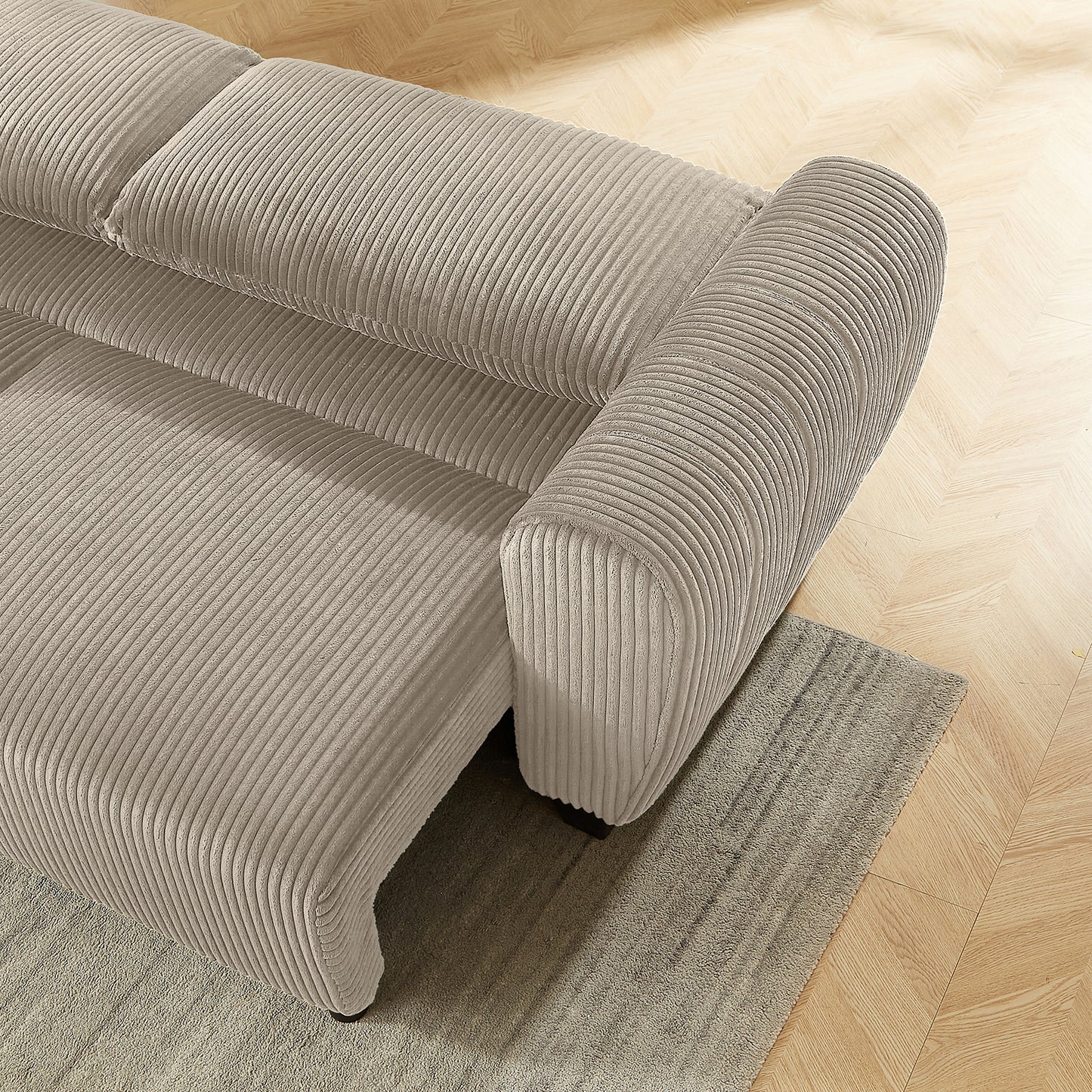 Corduroy Upholstered 3 Seat Sofa Couch,2-in-1 Convertible Sleeper Sofa