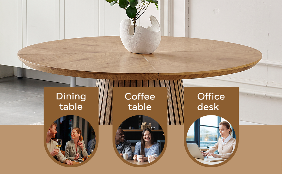 Modern round kitchen wooden dining table