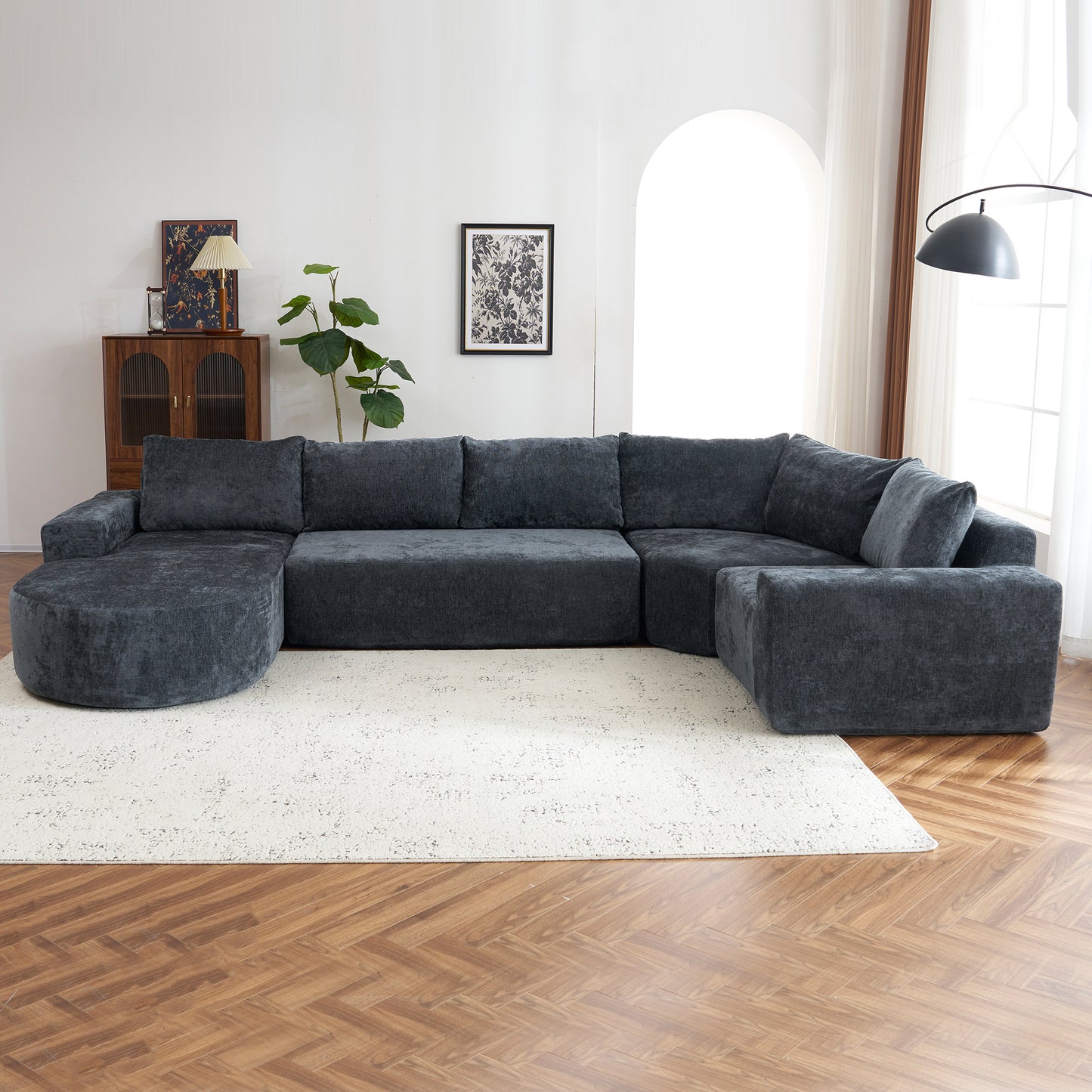 Oversized Cloud Sofa - 141.7", U-Shaped for Living Room