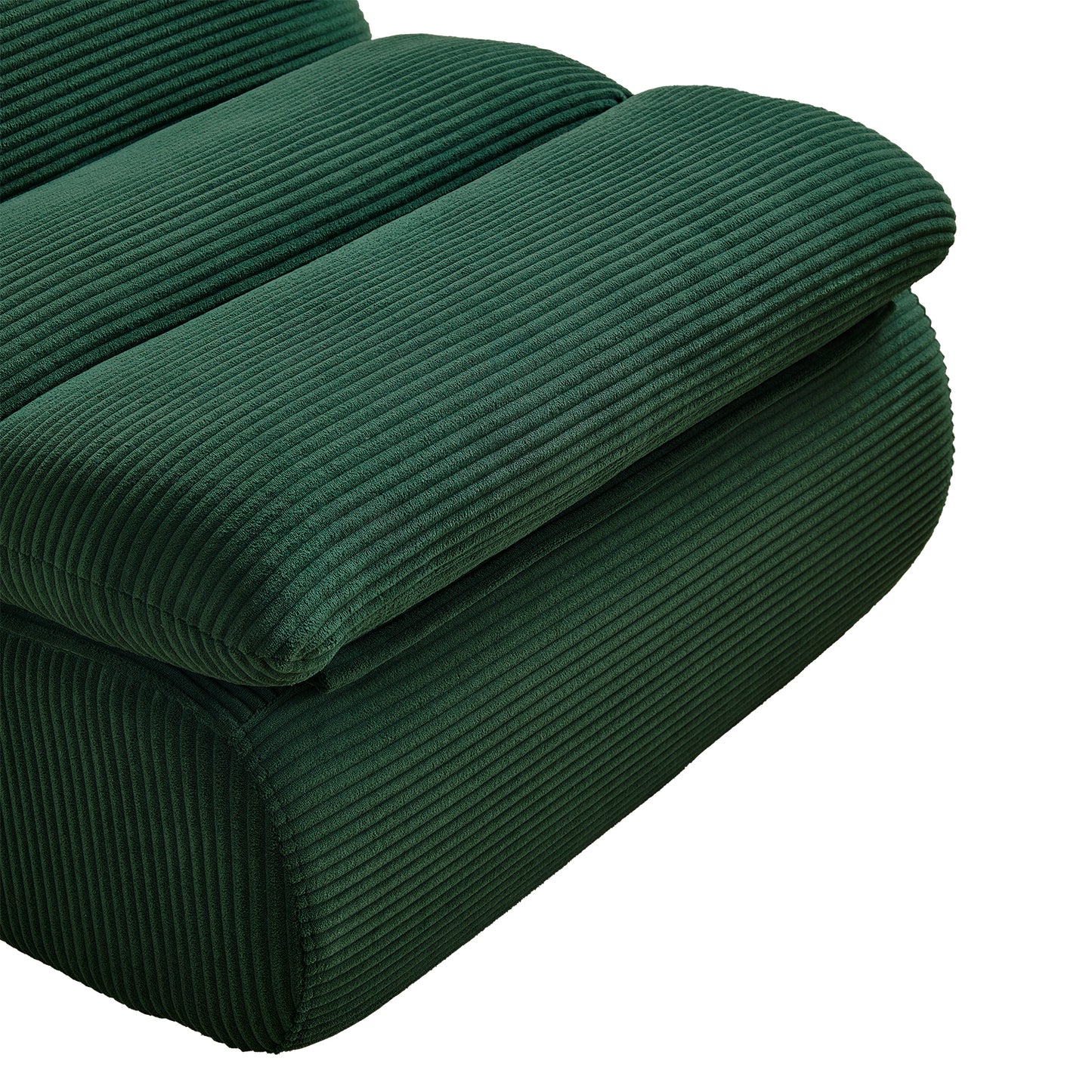 Cozy Corduroy Recliner Modern Compressed Lounge Chair with Ottoman