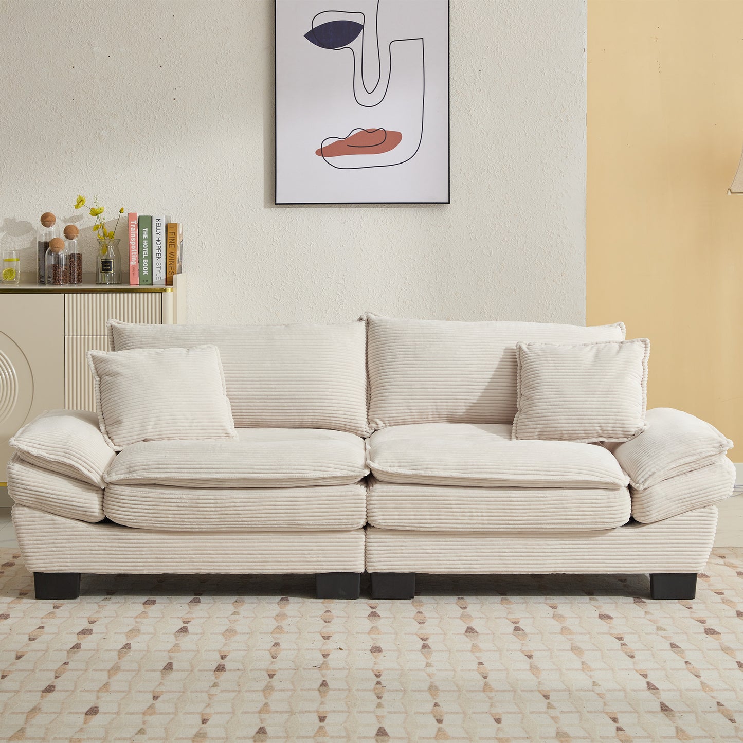 Corduroy Sofa Sleeper Loveseat - Comfy, Deep Seat 5 Colors