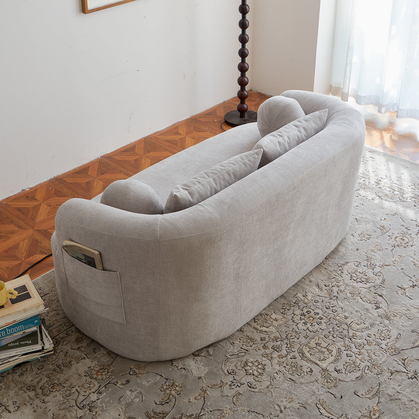 Sofa-in-a-Box, Memory Foam 2-Seater Couch, No Installation & Easy to Transport, Deep Seat Modern Sofa with chenille Fabric
